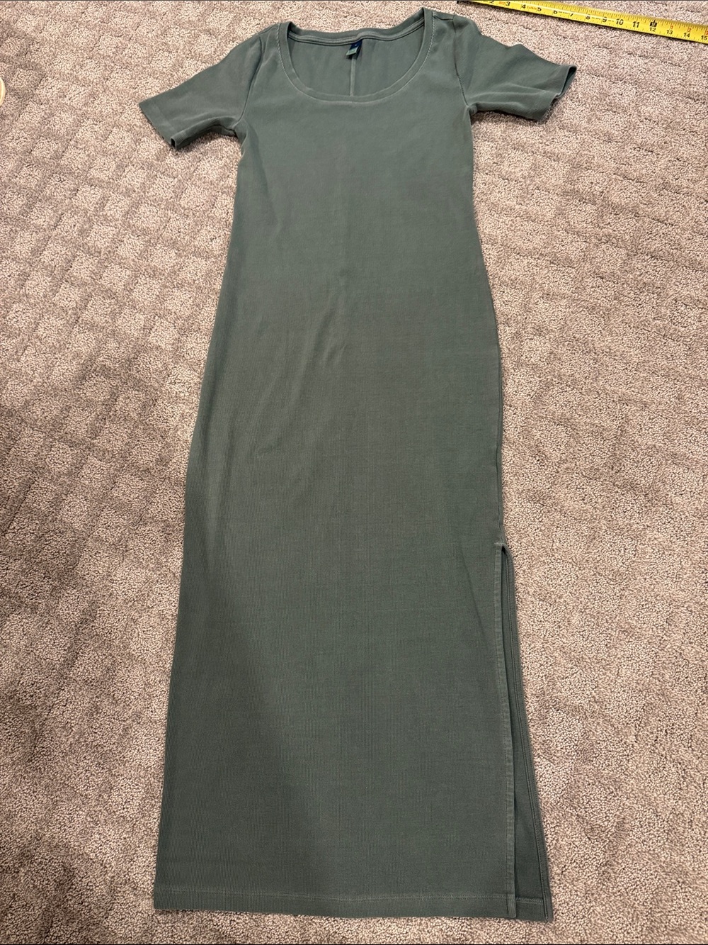 Old Navy Olive Scoop Neck Maxi Dress with Side Slit